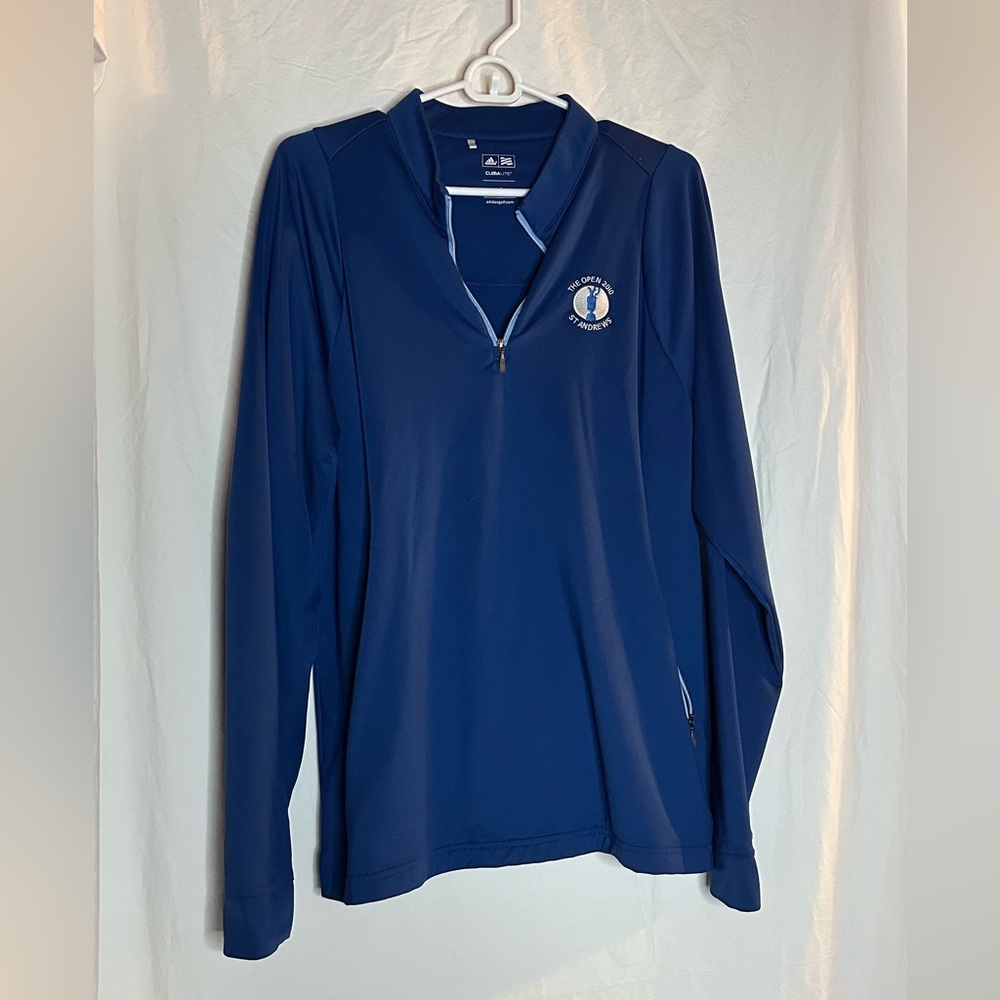 Adidas golf climalite 1/4 zip blue pullover from the open 2010 at st. Andrew’s